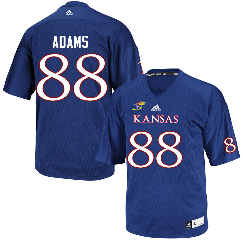 Men #88 Tre Adams Kansas Jayhawks College Football Jerseys Sale-Royal